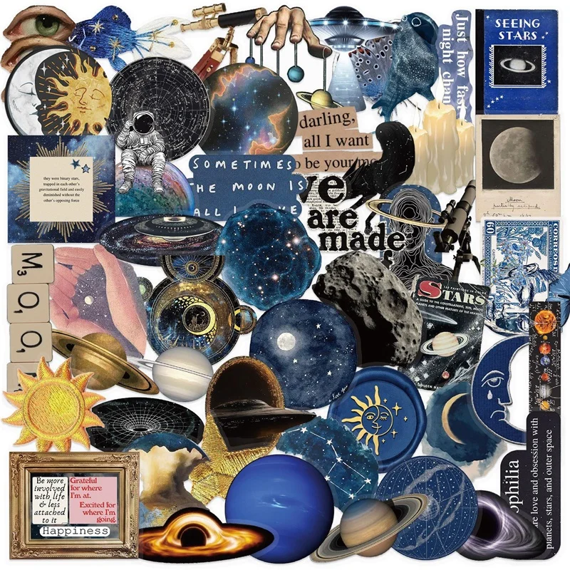 

Кавайные синие космические наклейки для домашних животных