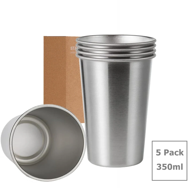 

Кружки из нержавеющей стали 350/500 мл набор 5 шт.