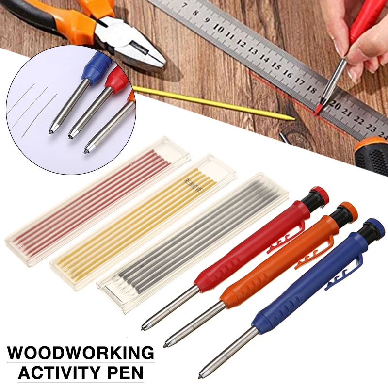 

Деревообрабатывающий карандаш, набор карандашей для плотника с 18 стержнями, встроенная точилка, инструмент для изготовления столярных работ