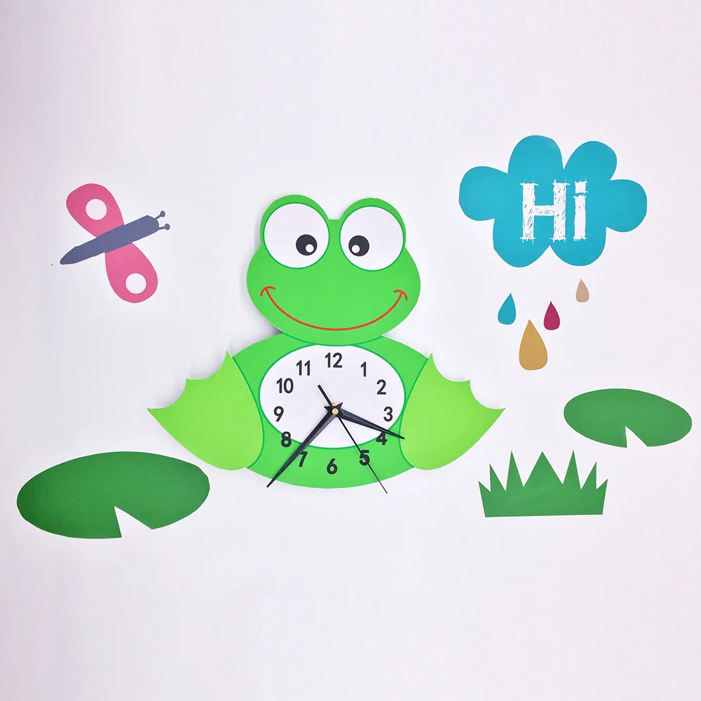 

Despertador De Luz Funlife European Home 3D Children's Clock Frog Wall Bedroom Living Room Decoration SWC007