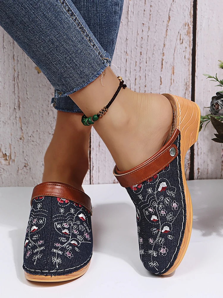 

Women Chunky Slippers Slingback Flip Flops 2022 New Summer Sandals Bohemian Ladies Shoes Causal Mules Shoes Beach Slides Zapatos