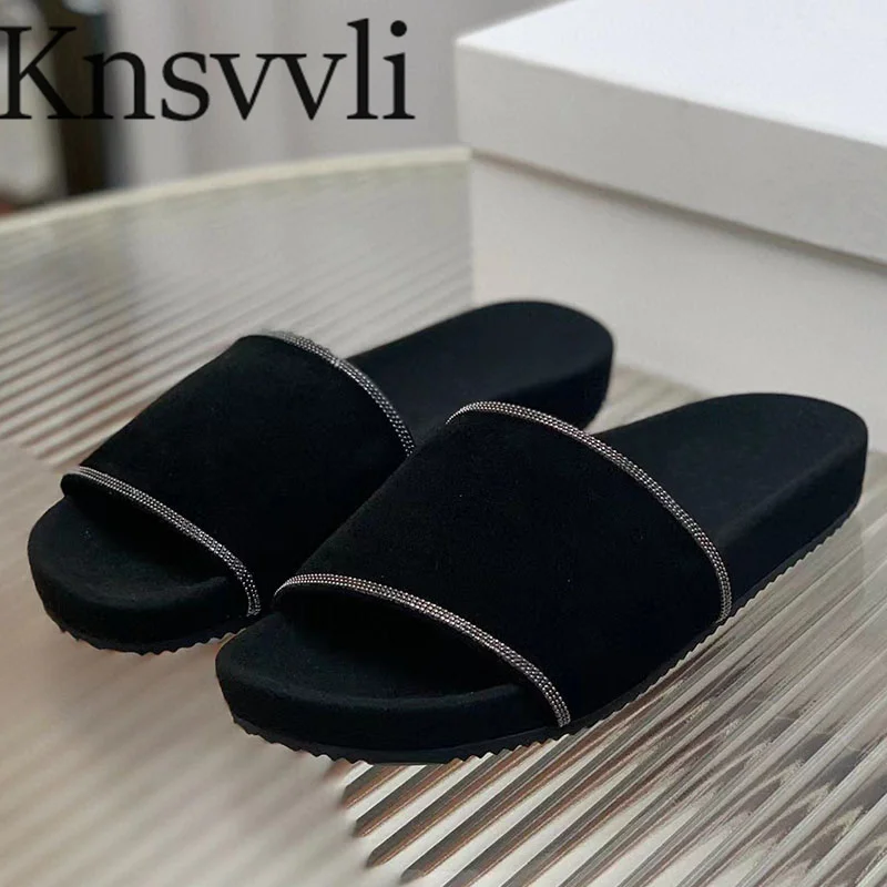 

Летние бычьи технические Женские повседневные Нескользящие пляжные туфли на шнурках с бусинами, женские летние праздничные мюли для дома и прогулок