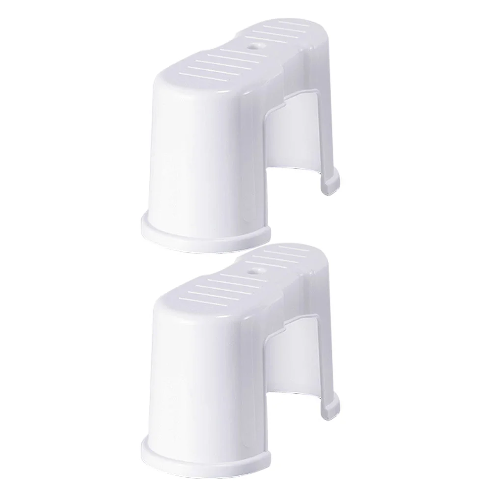 

2 Pcs Step Stool Anti-slip Toilet Footstool Kid Potty Plastic Wood Squatting Bathroom Footrest