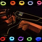 Светодиодная лента для внутреннего освещения автомобиля, гибкая неоновая подсветка с USB-приводом, 1 м, 2 м, 3 м, 5 м