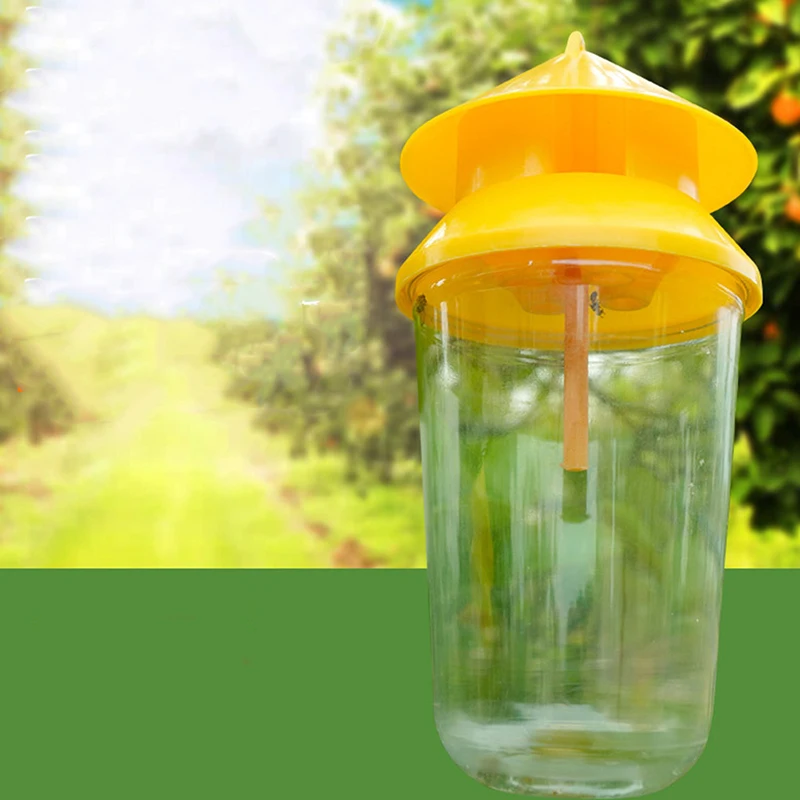 

Fruit Fly Trap Killer Plastic Yellow Drosophila Trap Fly Catcher Traps Pest Insect Control For Home Gardens Farm Orchard 1 Piece