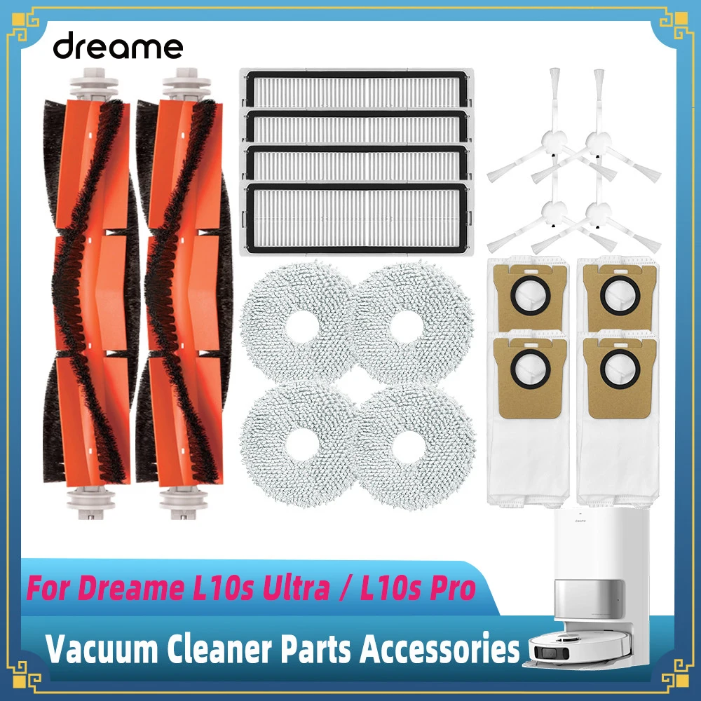

Аксессуары для робота-пылесоса Dreame L10s Pro / Dreame L10s, основная боковая щетка, фильтр НЕРА, насадка на швабру, пылесборник