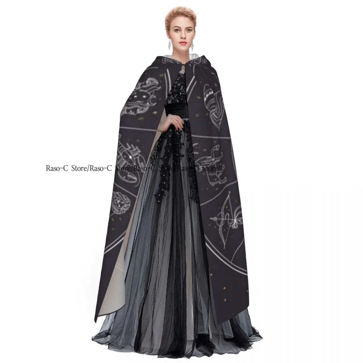 Унисекс ведьма реверсивная накидка с капюшоном для взрослых вампиров плащ