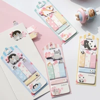 cherry blossoms sticky notes 2022 index stickers post message penguin panda cat bookmarks school supplies student stationery