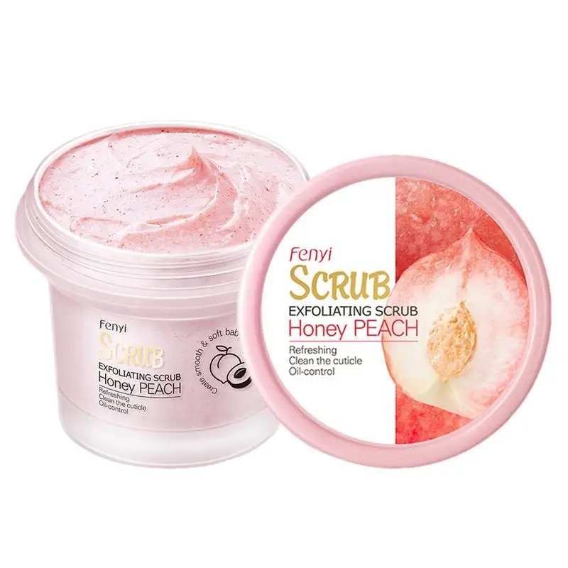 

Персиковый скраб, мягкий успокаивающий увлажняющий скраб для тела для всех, безопасный, для рук, ног, бедер, коленей, скраб для кожи, Глубокая...