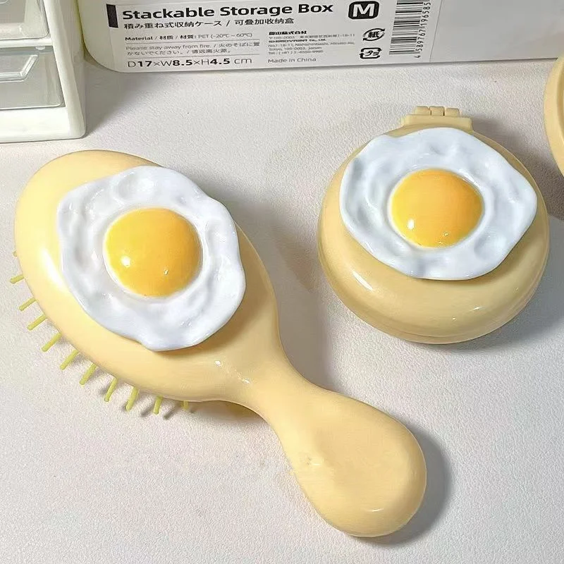 

Антистатическая расческа для волос мультяшная Милая Расческа с воздушной подушкой с зеркалом инструменты для волос для девушек Стайлинг волос массаж кожи головы Удобная мини