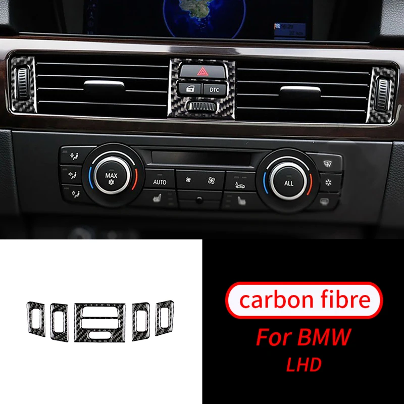 

For BMW E90 E92 E93 3 Series 2005-2012 Real Carbon Fiber Central Air Conditioner Outlet Dashboard Speaker Panel Decor