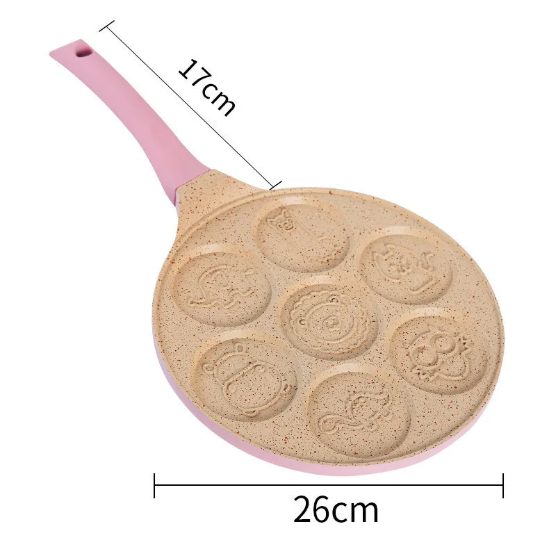 7-Hole Mini Cartoon Nonstick Omelet Frying Pans Animal Pattern Pancake Fried Egg Mold Cooking Pots Kitchen Cookware Accessories images - 6