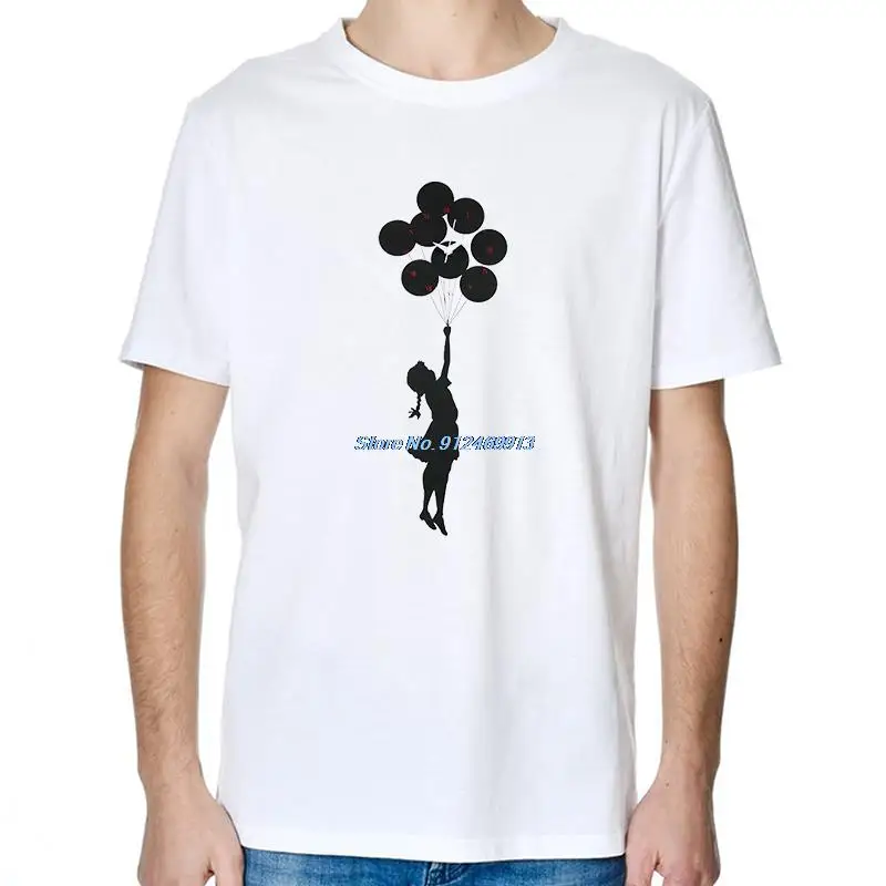 

Banksy Mashup Balloon girl graphic t shirts Casual short sleeve t-shirts Harajuku Streetwear Summer Men's clothing