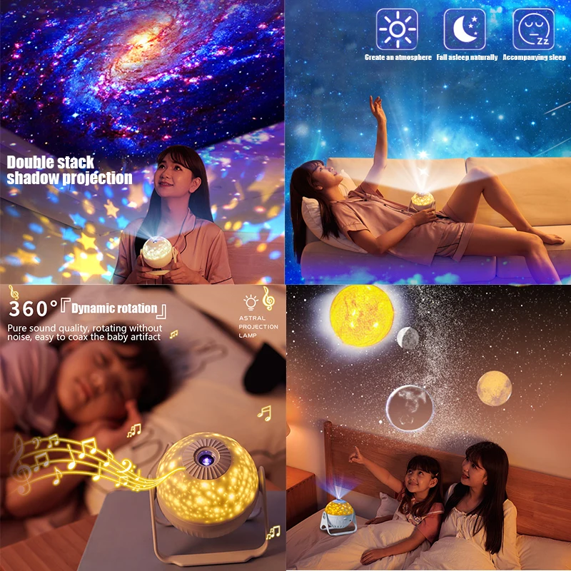LED Star Galaxy Projector Ocean Wave Night Light Room Decor Rotate Starry Sky Porjectors Decoration Bedroom Lamp Gifts enlarge
