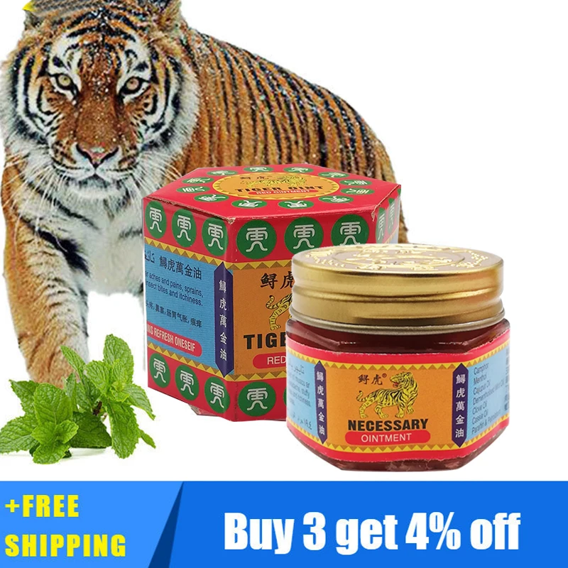 

12pcs Original Red White Tiger Balm Ointment Thailand Painkiller Cream Muscle Pain Relief Plaster Soothe Itch Essential Cool Oil