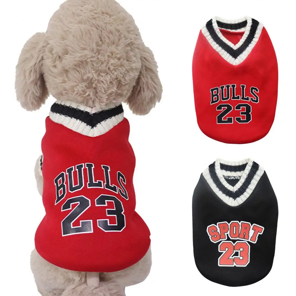 

Dog Sweatshirt Dog Clothes Soft Comfortable V-neck Letter Print Pet Dogs Winter Two-legged Clothing for Outdoor