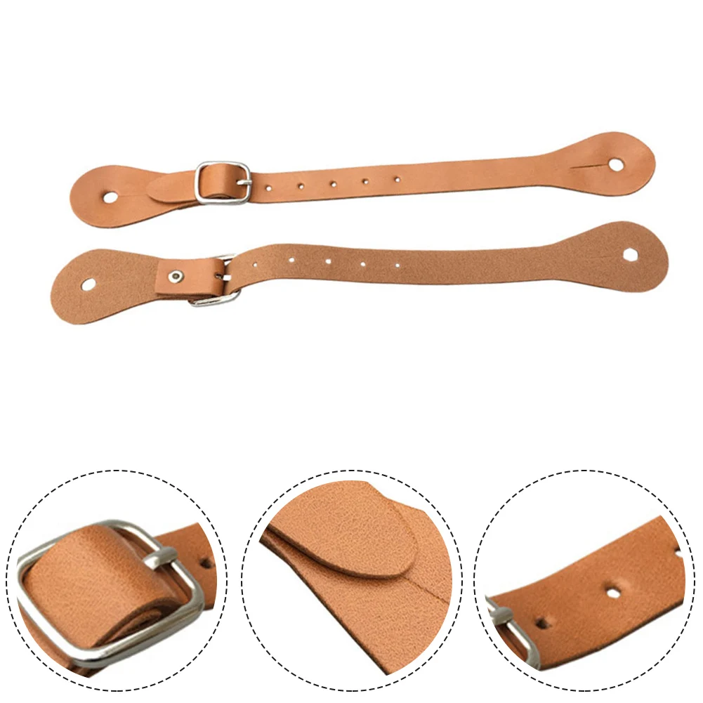 

1 Pair British Style Western Spur Strap With Stainless Steel Buckle Spur PU Laces High Imitation Genui Leather Spurs Strap