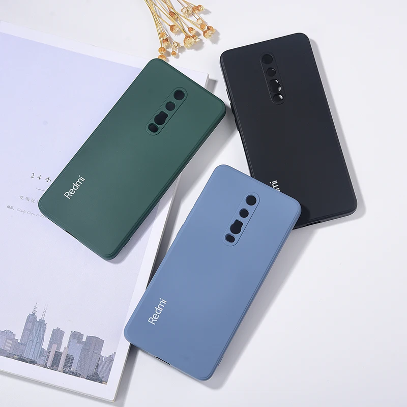 Квадратный жидкий силиконовый чехол для Xiaomi Mi 9T Redmi K20 Pro шелковистая сенсорная