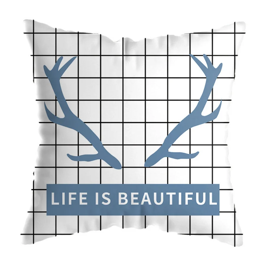 Скандинавские рогатки минималистская надпись Искусство модная женская Обложка клетчатый чехол E1529