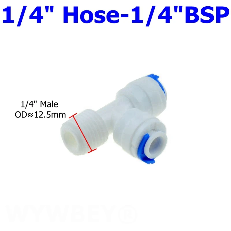 

Обратный осмос Quick Pipe Fitting T Shape Tee 1/4 3/8 Hose Connect 1/4 3/8 BSP Male RO