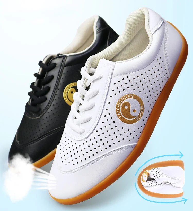 

Summer Genuine Leather Kung Fu Tai Chi Shoes Martial Art Shoes Sneakers Cowhide Wear Resistant Breathable Men Women 2022