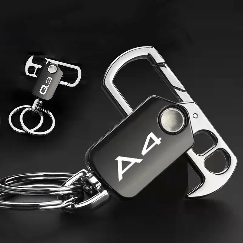 

Car Zinc Alloy Car Emblem Key Ring Keychain For audi A3 A4 A5 A6 A7 A8 Q3 Q5 Q7 Q8 TTS car accessories With Logo KeyRing