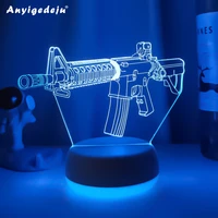 game weapon m4 night light led touch sensor color changing nightlight for study bed room deco kids boys child birthday gift lamp