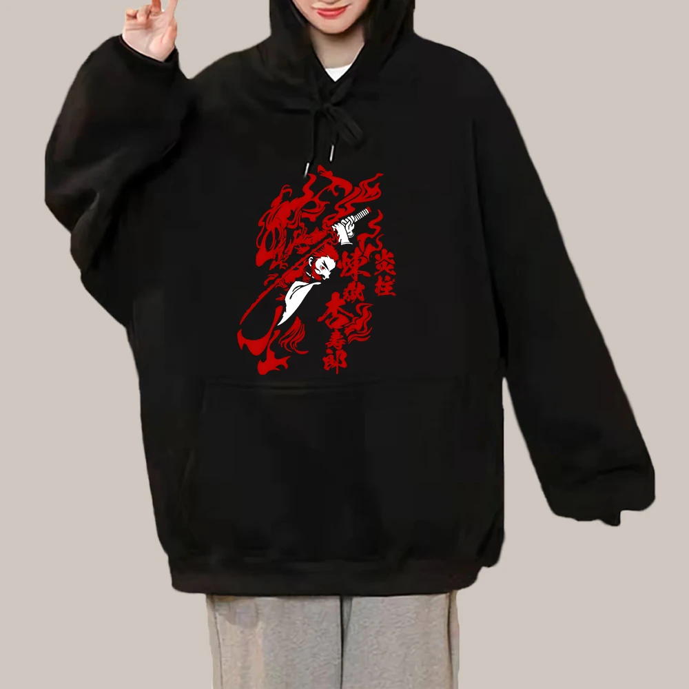 

Demon Slayer Kimetsu No Yaiba Rengoku Hoodie Anime Graphic Hoody Manga Printing Sweatshirts Women Oversized Pullovers Sudaderas