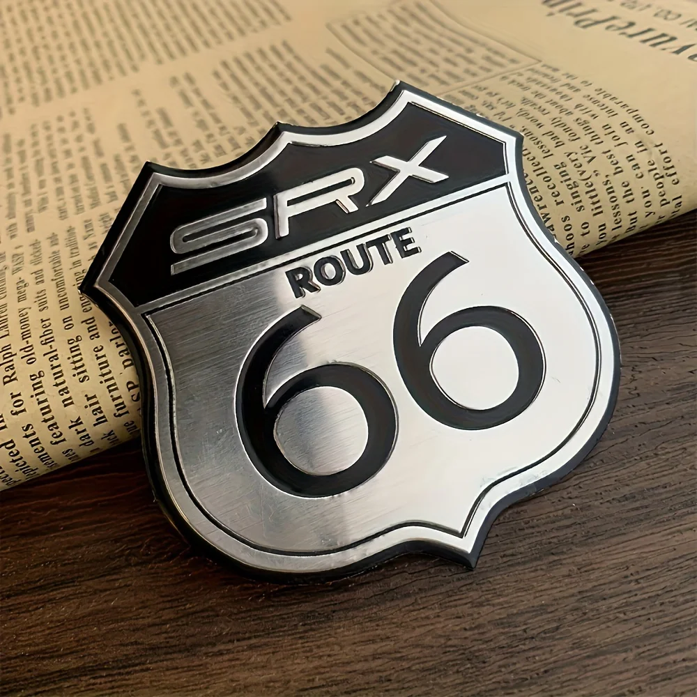 

3D Route 66, автомобильные наклейки, масляная крышка бака мотоцикла, алюминиевые наклейки, украшенные наклейки для мотоцикла, внешние наклейки автомобиля