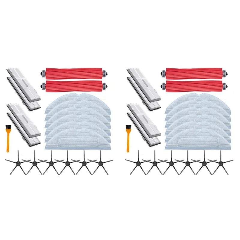 

2 набора, основная щетка, фильтр НЕРА, тканевая боковая щетка для мытья Xiaomi Roborock T7S, T7 Plus, T7S Plus, S7, тканевая тряпка для мытья