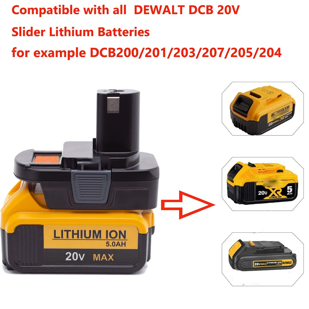 

Battery Adpter Converter For Dewaltfor 18V/20V Lithium Battery Adapter To Ryobi 18v One+ Tool Power Tool Accessories