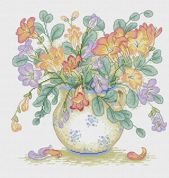 

Beautiful Potted Flowers 35-35 embroidery kits, cross stitch kits,cotton frabric DIY homefun embroidery Shop14