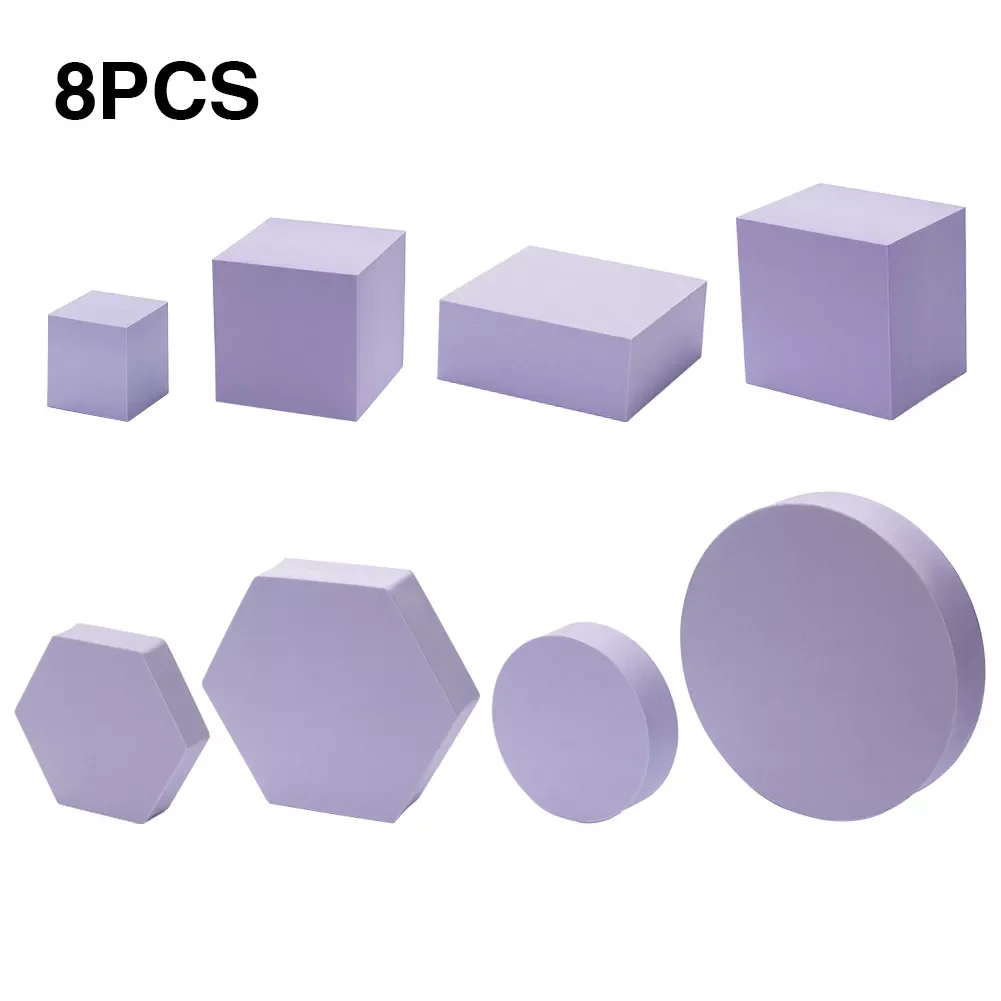 

NewEasy to use 8pcs Hard Foam Shapes Makeup Tools Studio Shooting Props Geometric Cube Cosmetics For Lipstick Craft Photography