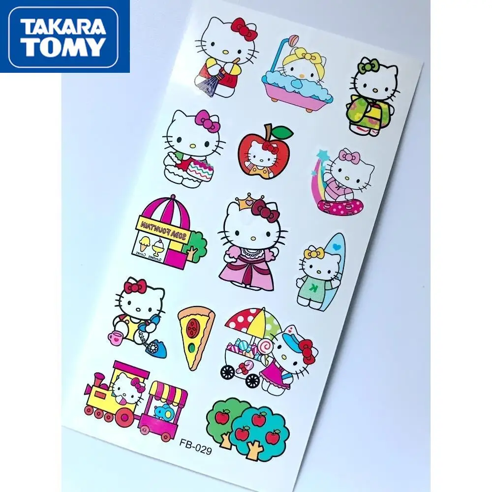 

TAKARA TOMY 1 set of 12 cartoon Hello Kitty waterproof tattoo stickers waterproof stickers boys and girls stickers