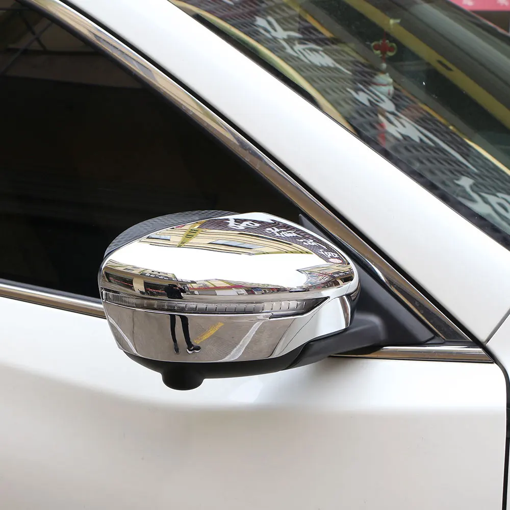 

2Pcs Car Chrome Rearview Mirror Protection Cover Rear View Mirror Sticker for Nissan X-trail Xtrail T32 Qashqai J11 Murano