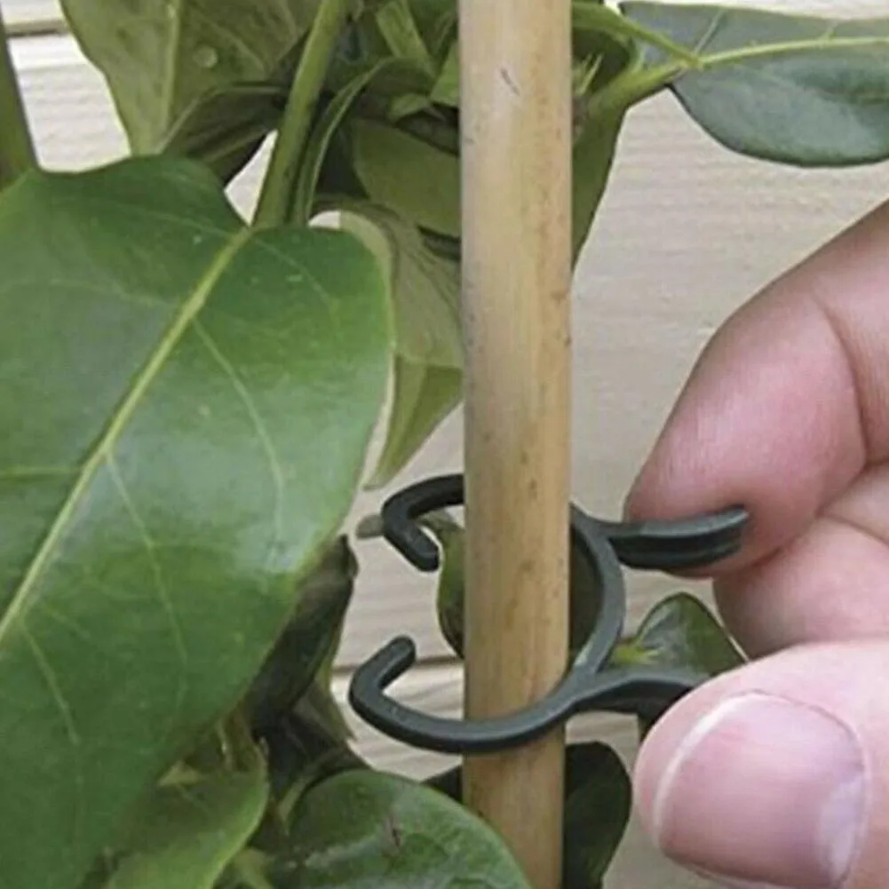 

100pcs Clamp Greenhouse Tomato Farm Ear Hook Garden Tools Fastening Vine Support Fixture Plant Clips Flowers Vegetable Fixing