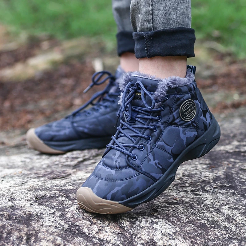 New Winter Warm Boots for Men Women Fashion Plush Snow Boots Outdoor Non Slip Camping Shoes Size 36-46 Zapatos Deportivos