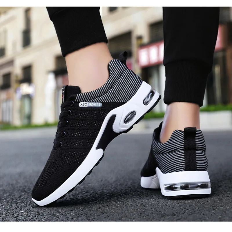 Breathable Shoes For Men Air Cushion Male Sneakers Lightweight Mesh Running Shoes Anti-slip Wear-able Designer Tennis Fitness