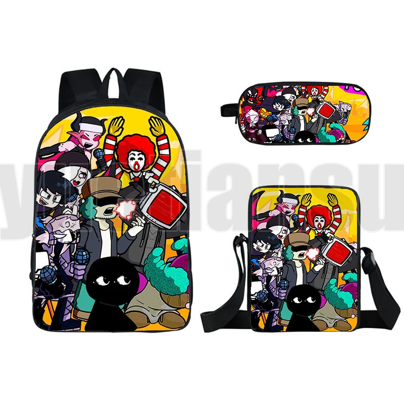 

Hot Game 16 Inch Anime Friday Night Funkin Backpack 3D Video Game School Bag Bookbag Cute Fnf Pencil Case Shoulder Bag