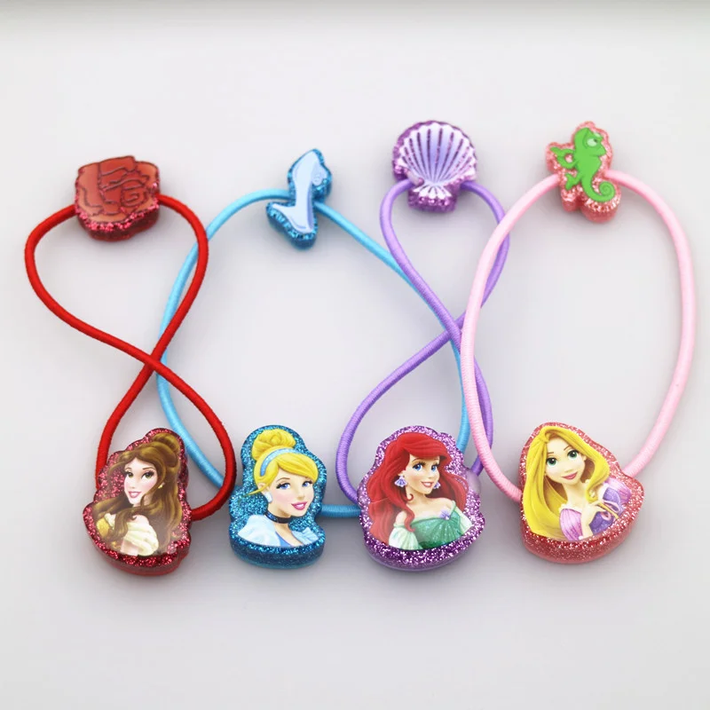 

2PCS New Disney Princess Double Head Headwear Kids Elastic Hair Bands Children Ties Cute Girls Accessories Baby Headdress
