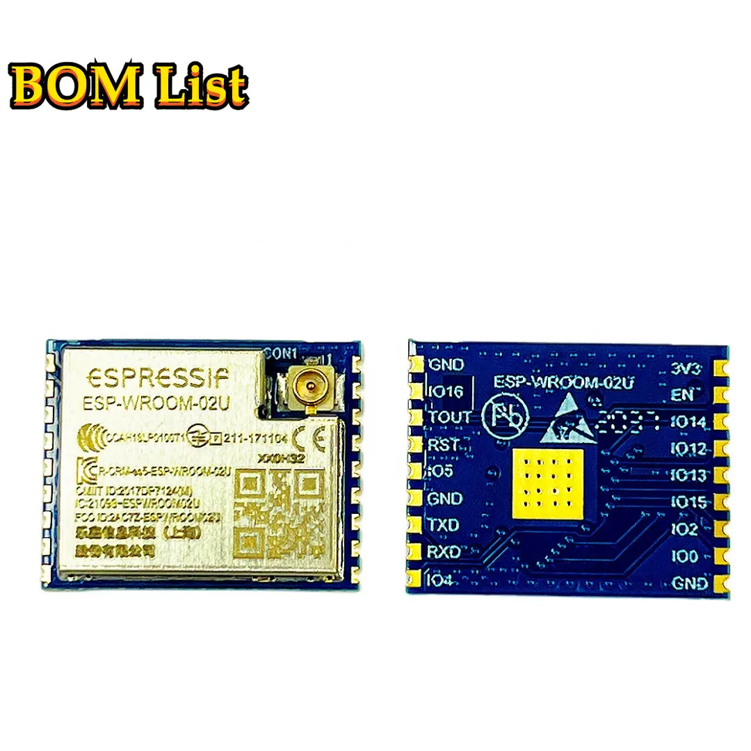 ESPRESSIF ESP-WROOM-02U 2MB ESP-WROOM-02U 4MB ESP-WROOM-02U-N4 Wifi модуль 2,4G на ESP8266EX chip IPEX антенный разъем
