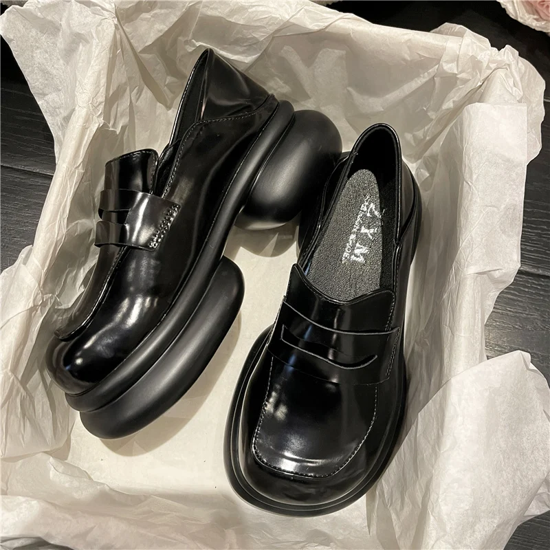 

Туфли дерби в британском стиле женские, повседневные кроссовки, платформа, круглый носок, без застежки, элегантный кожаный наряд, подходят к...