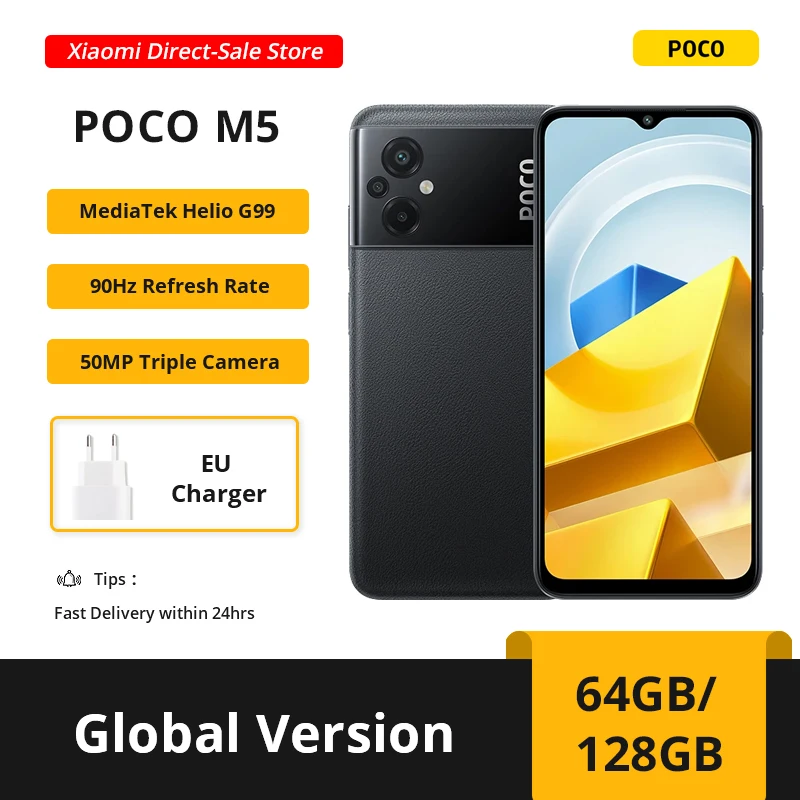 

Global Version POCO M5 Smartphone 64GB/128GB NFC MTK G99 Octa Core 90Hz 6.58" Display 50MP Camera 5000mAh