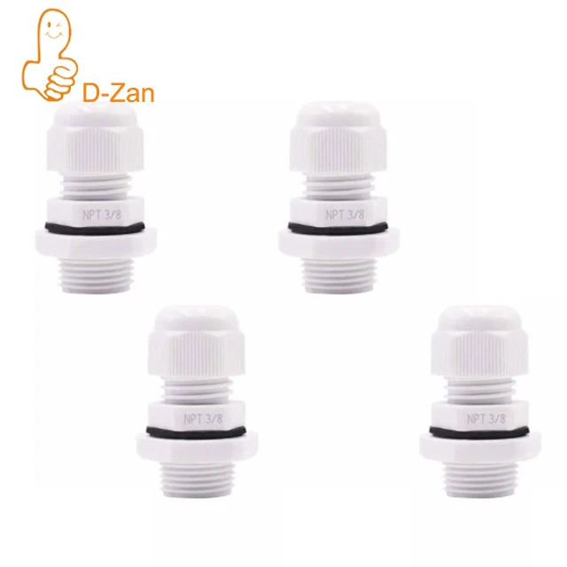 Кабельный ввод NPT3/8 для пластикового водонепроницаемого черного/белого цвета