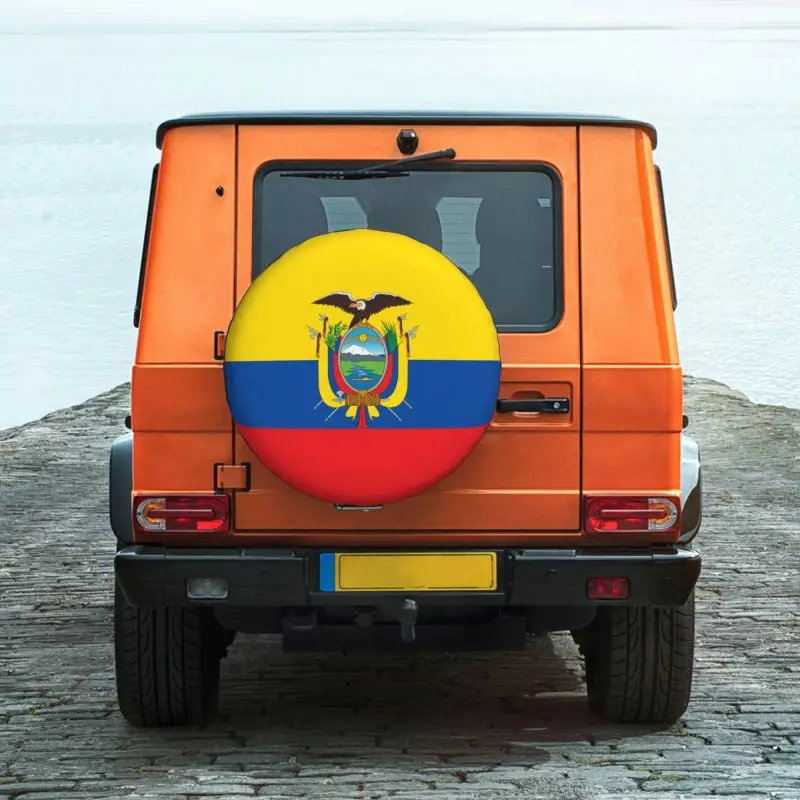 Чехол на запасное колесо с флагом Эквадора заказ для Toyota RAV4 Prado Jeep RV SUV Camper Ecuadorean