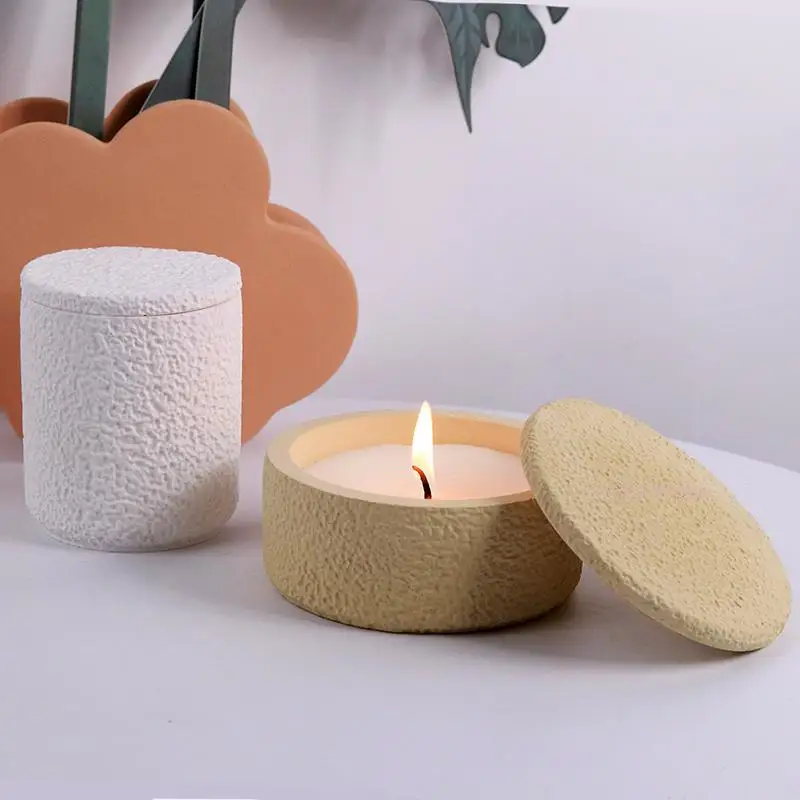 Силиконовые формы для свечей бетонные подсвечника с крышками цементная форма