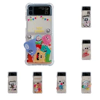 cartoon chains transparent phone case for samsung galaxy z flip 3 soft tpu back cover for zflip3 case protective shell