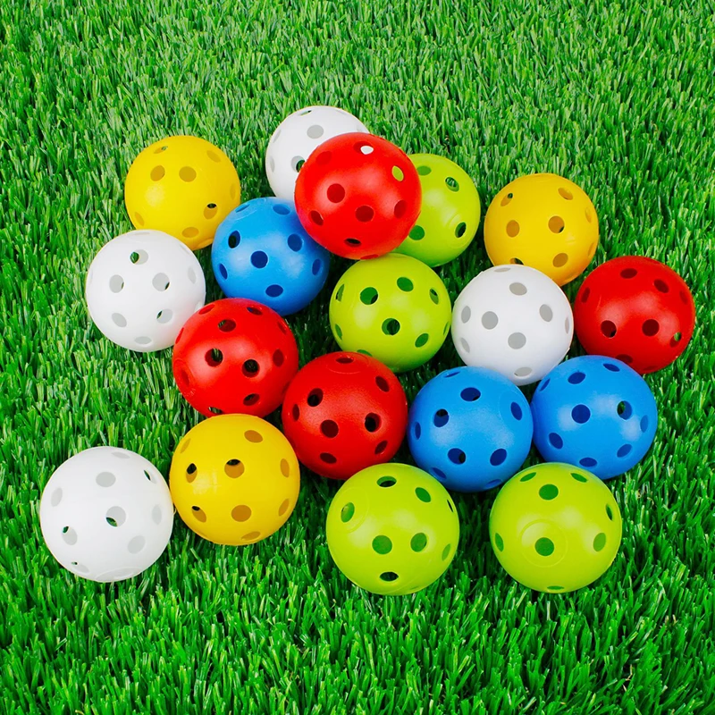 

24Pcs *42MM 26-Hole Airflow Plastic Perforated Color Golf Balls Training Aid Indoor And Outdoor Golf Swing Practice Balls