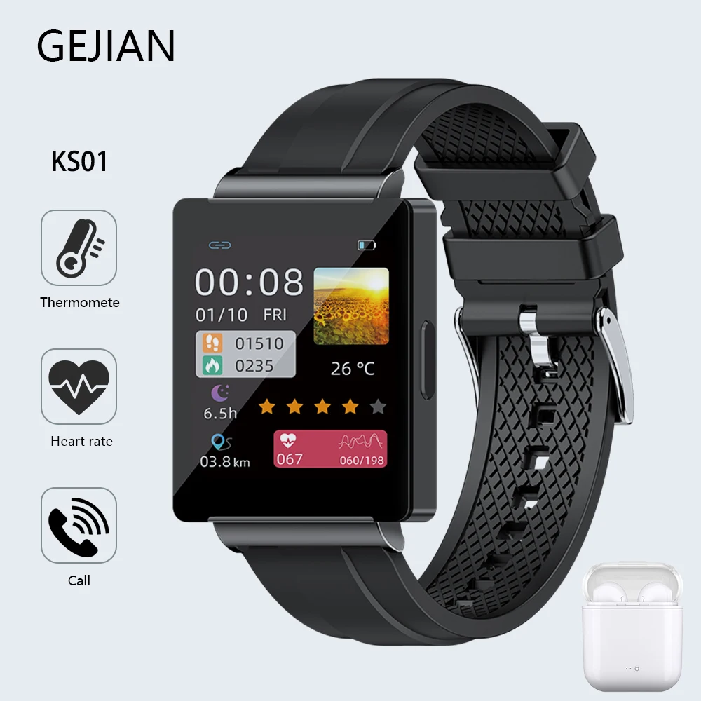 GEJIAN NFC Smart Watch Door Access Control Unlocking Smartwatch Men Women Fitness Bracelet Bluetooth Calls Heart Rate Detection