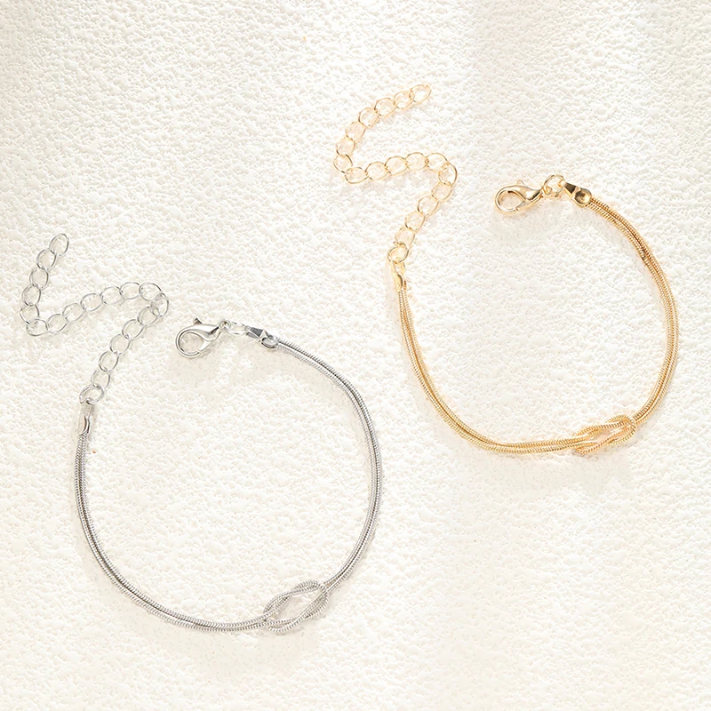 1 пара узлов змея цепи ручной работы узлы браслет золотой серебряный цвет день